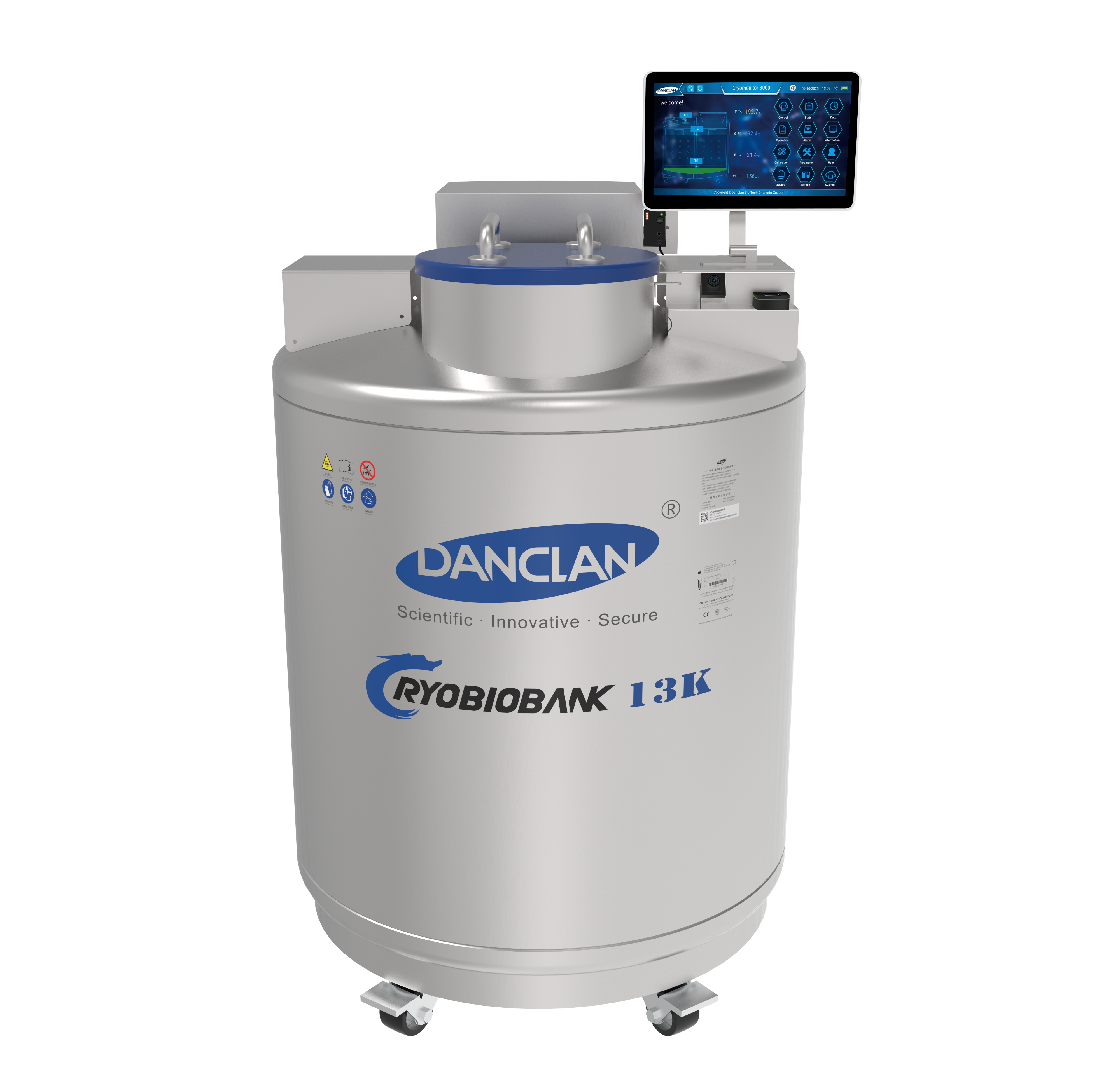 Cryobiobank 13K- Vapor phase liquid nitrogen tank with large capacity