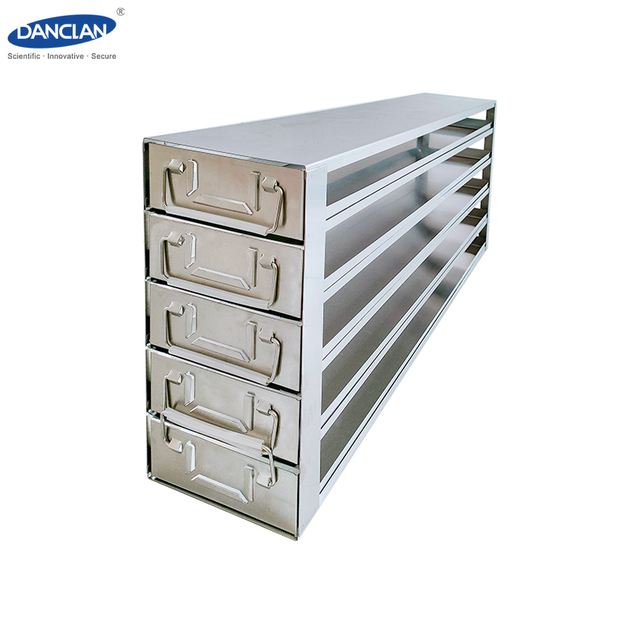 sliding drawer cryo rack for freezer storage