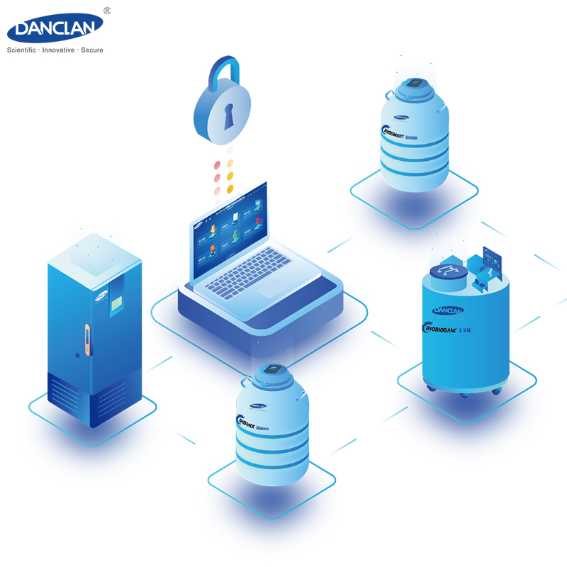 Smart Wireless Data Traceability System Lock for Freezer, Incubator, LN2 Tank Safe Storage