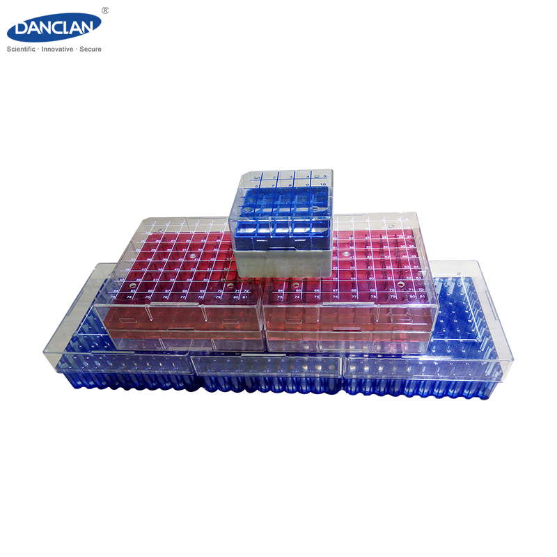 Transparent Lid Cryo Box with Numbered Grid for Liquid Nitrogen Tank