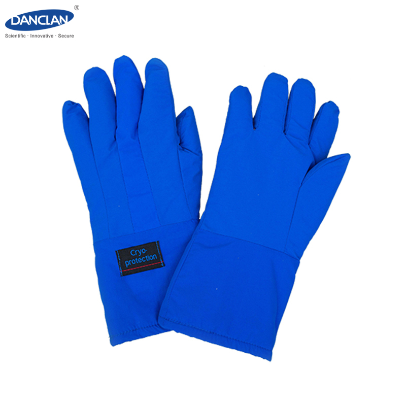 Blue/white Waterproof Splash Protection Cryo Gloves for Ultra-cold Application